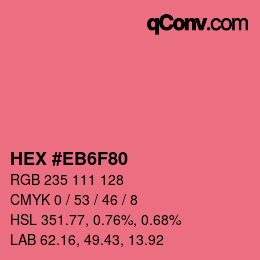 Código de color: HEX #EB6F80 | qconv.com