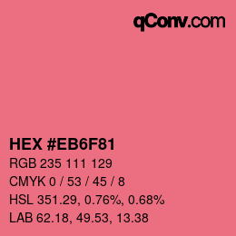 Código de color: HEX #EB6F81 | qconv.com