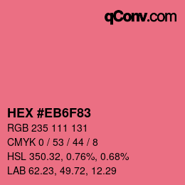 Código de color: HEX #EB6F83 | qconv.com