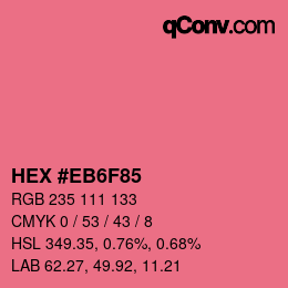 Código de color: HEX #EB6F85 | qconv.com