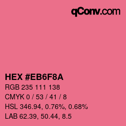 Código de color: HEX #EB6F8A | qconv.com