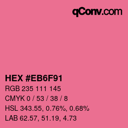Código de color: HEX #EB6F91 | qconv.com
