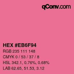 Código de color: HEX #EB6F94 | qconv.com