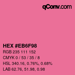 Color code: HEX #EB6F98 | qconv.com