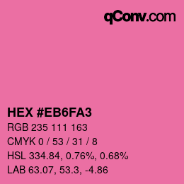 Código de color: HEX #EB6FA3 | qconv.com