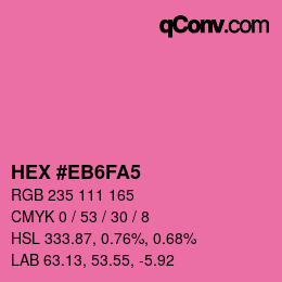 Código de color: HEX #EB6FA5 | qconv.com
