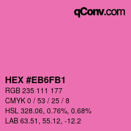 Farbcode: HEX #EB6FB1 | qconv.com