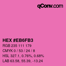 Farbcode: HEX #EB6FB3 | qconv.com