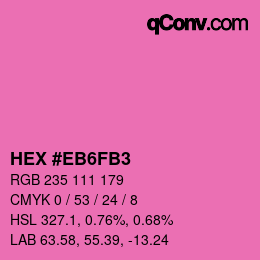 Código de color: HEX #EB6FB3 | qconv.com