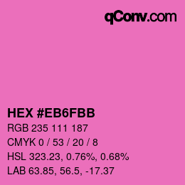 Código de color: HEX #EB6FBB | qconv.com