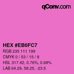 Código de color: HEX #EB6FC7 | qconv.com