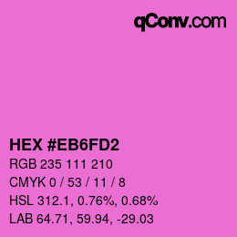 Código de color: HEX #EB6FD2 | qconv.com