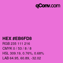 Farbcode: HEX #EB6FD8 | qconv.com