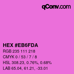 Farbcode: HEX #EB6FDA | qconv.com