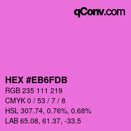 Color code: HEX #EB6FDB | qconv.com