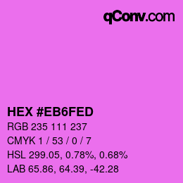 Color code: HEX #EB6FED | qconv.com