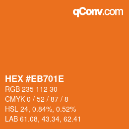 Color code: HEX #EB701E | qconv.com