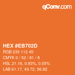 Color code: HEX #EB702D | qconv.com