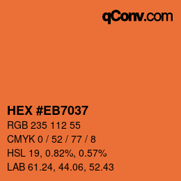 Color code: HEX #EB7037 | qconv.com