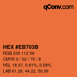 Color code: HEX #EB703B | qconv.com