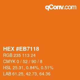 Farbcode: HEX #EB7118 | qconv.com
