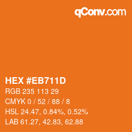 Color code: HEX #EB711D | qconv.com