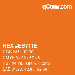 Color code: HEX #EB711E | qconv.com