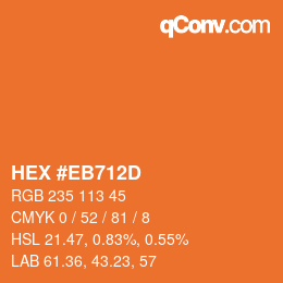 Color code: HEX #EB712D | qconv.com