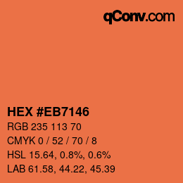 Color code: HEX #EB7146 | qconv.com
