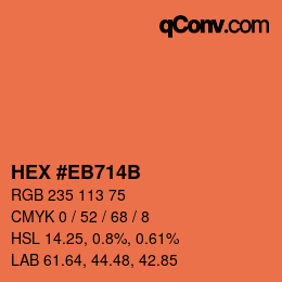 Color code: HEX #EB714B | qconv.com
