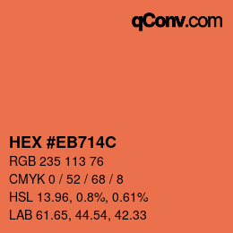 Color code: HEX #EB714C | qconv.com