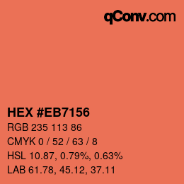 Color code: HEX #EB7156 | qconv.com