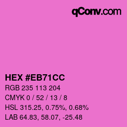 Color code: HEX #EB71CC | qconv.com