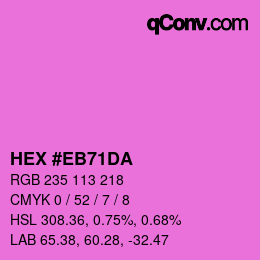 Color code: HEX #EB71DA | qconv.com