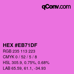 Color code: HEX #EB71DF | qconv.com