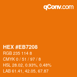 Color code: HEX #EB7208 | qconv.com