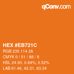 Color code: HEX #EB721C | qconv.com