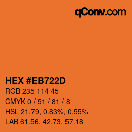 Color code: HEX #EB722D | qconv.com