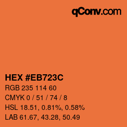 Color code: HEX #EB723C | qconv.com