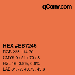 Color code: HEX #EB7246 | qconv.com