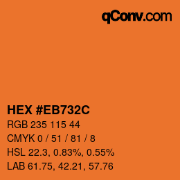 Color code: HEX #EB732C | qconv.com