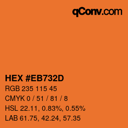 カラーコード: HEX #EB732D | qconv.com