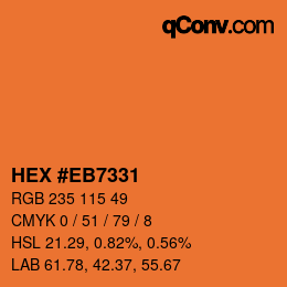 Color code: HEX #EB7331 | qconv.com