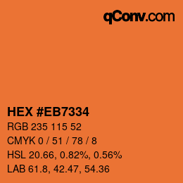 Color code: HEX #EB7334 | qconv.com