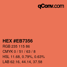 Color code: HEX #EB7356 | qconv.com