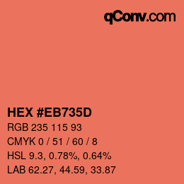 Color code: HEX #EB735D | qconv.com