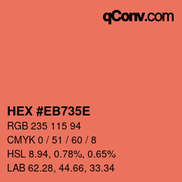 Color code: HEX #EB735E | qconv.com
