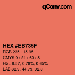 Color code: HEX #EB735F | qconv.com