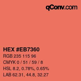 Color code: HEX #EB7360 | qconv.com