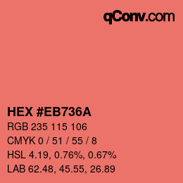 Color code: HEX #EB736A | qconv.com